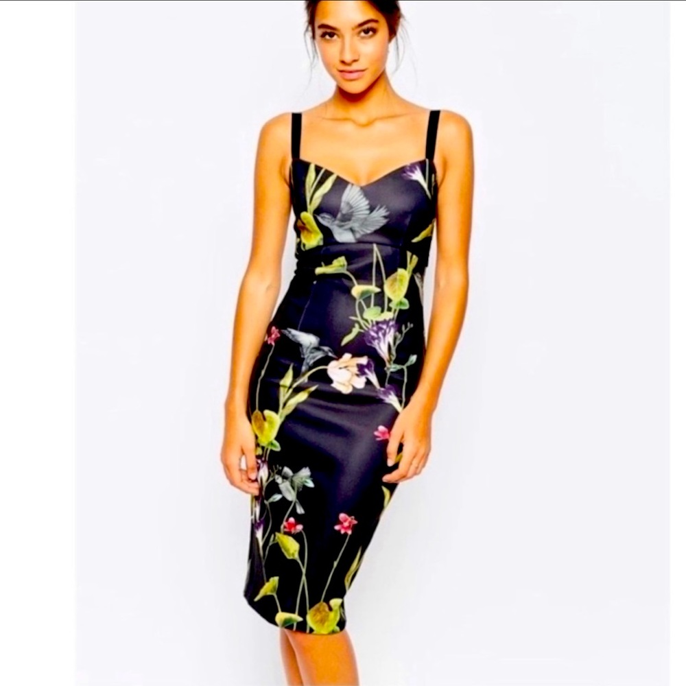 Ted Baker Floral Bodycon Midi Dress. Dress Size US 12 Ted Baker 5